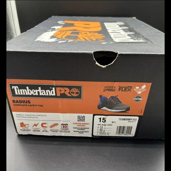 Men's Gray and Blue Timberland Pro Radius Composite Safety Toe Size 15 - Picture 7 of 7